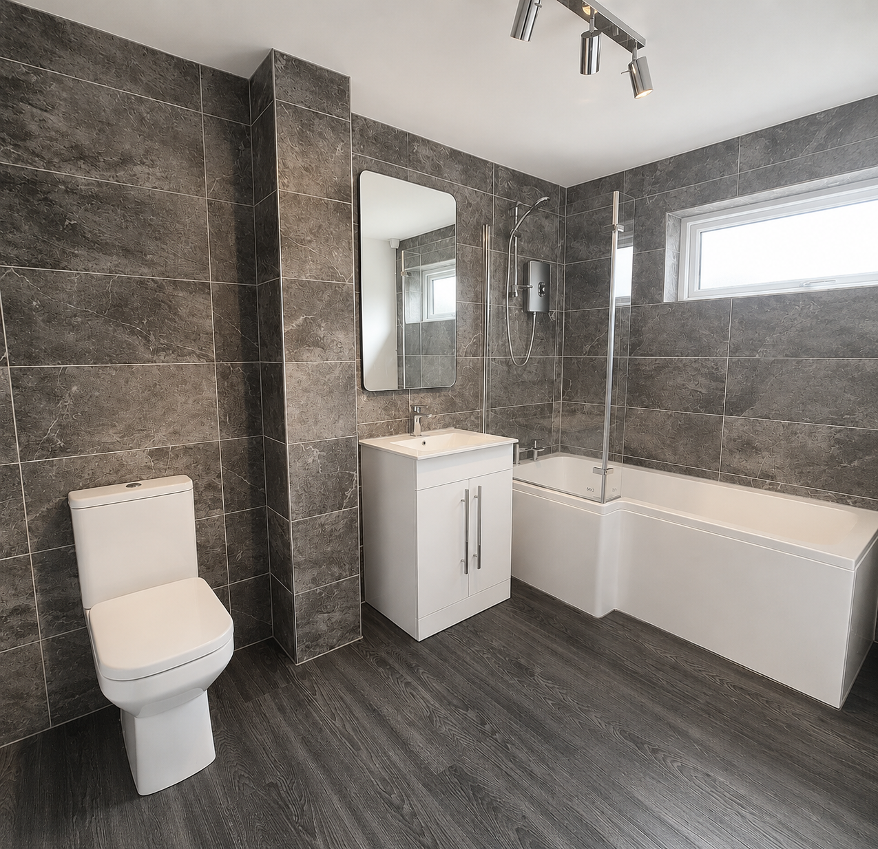 Luxury bathroom installation by AJ Plumbing North West