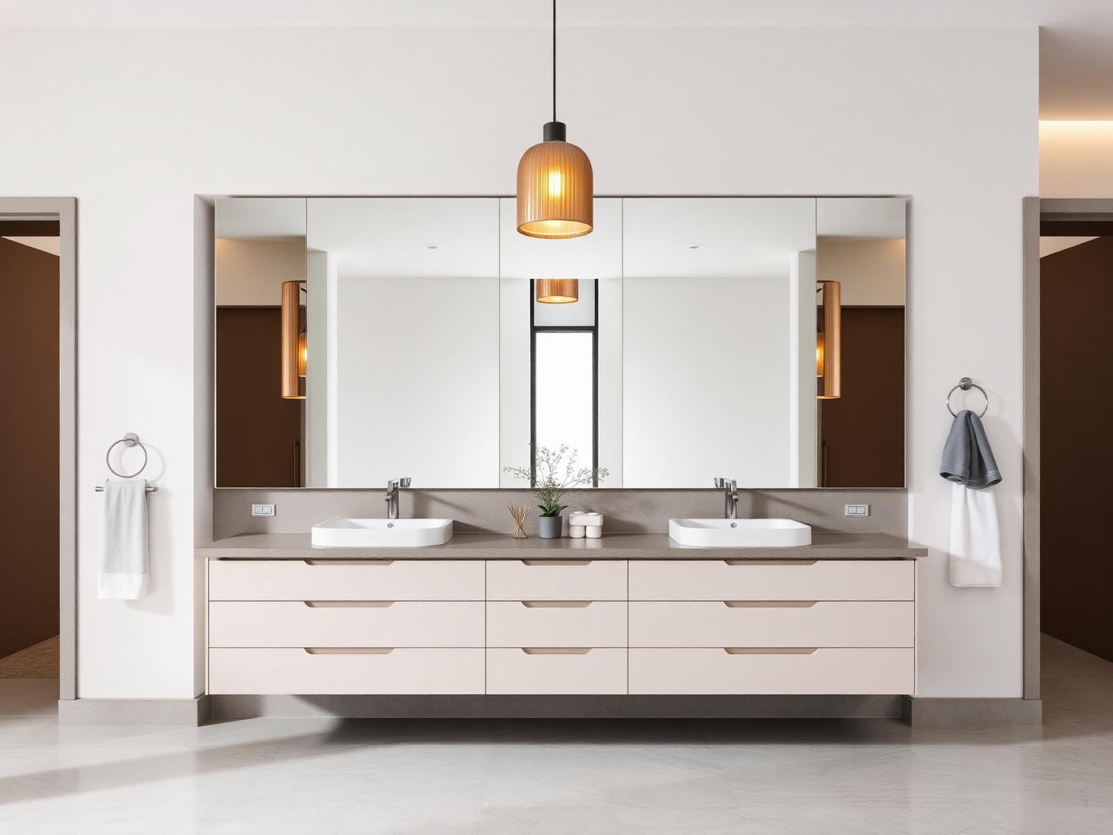 Elegant bathroom vanity with double sinks